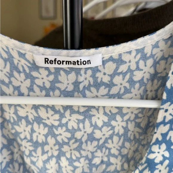 Reformation Blue and White Floral Blouse - Picture 2 of 7
